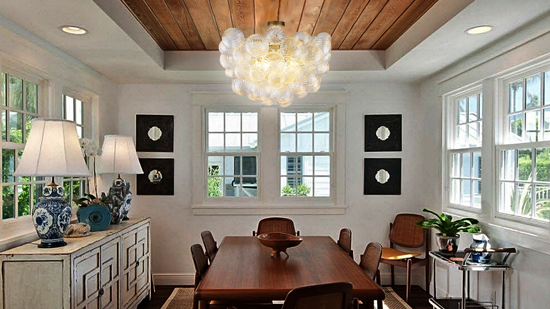 Longree Bubble Ball Semi Flush Mounting Ceiling Light Fixtures